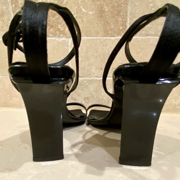 BCBG Thin Strap Satin Sandal-Sz 7 1/4 Black (USED) - Picture 4 of 6